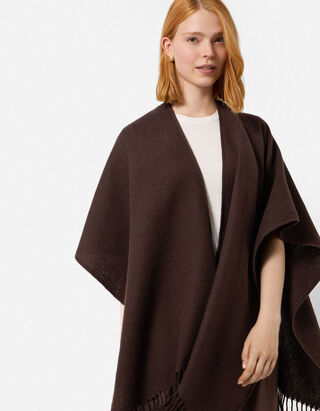 Poncho - einfarbig - Dunkelbraun