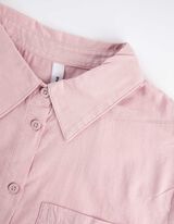 Blúzka - Náprsné vrecko - ruzova