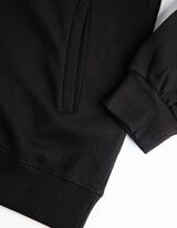 bluza z kapturem - nadrukowany przekaz - czarny