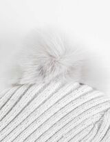 Mütze - Fleecefutter - hellgrau