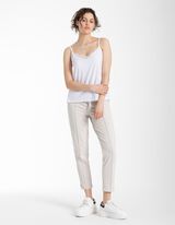 Top - Inserto in pizzo - bianco