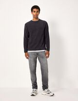 Langarmshirt - Double-Layer-Look - Dunkelgrau