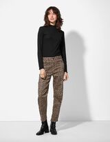 Marškinėliai ilgomis rankovėmis - Mezginys stulpeliu - juodas