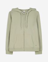 Sweatjacke - Kapuze mit Tunnelzug - grün