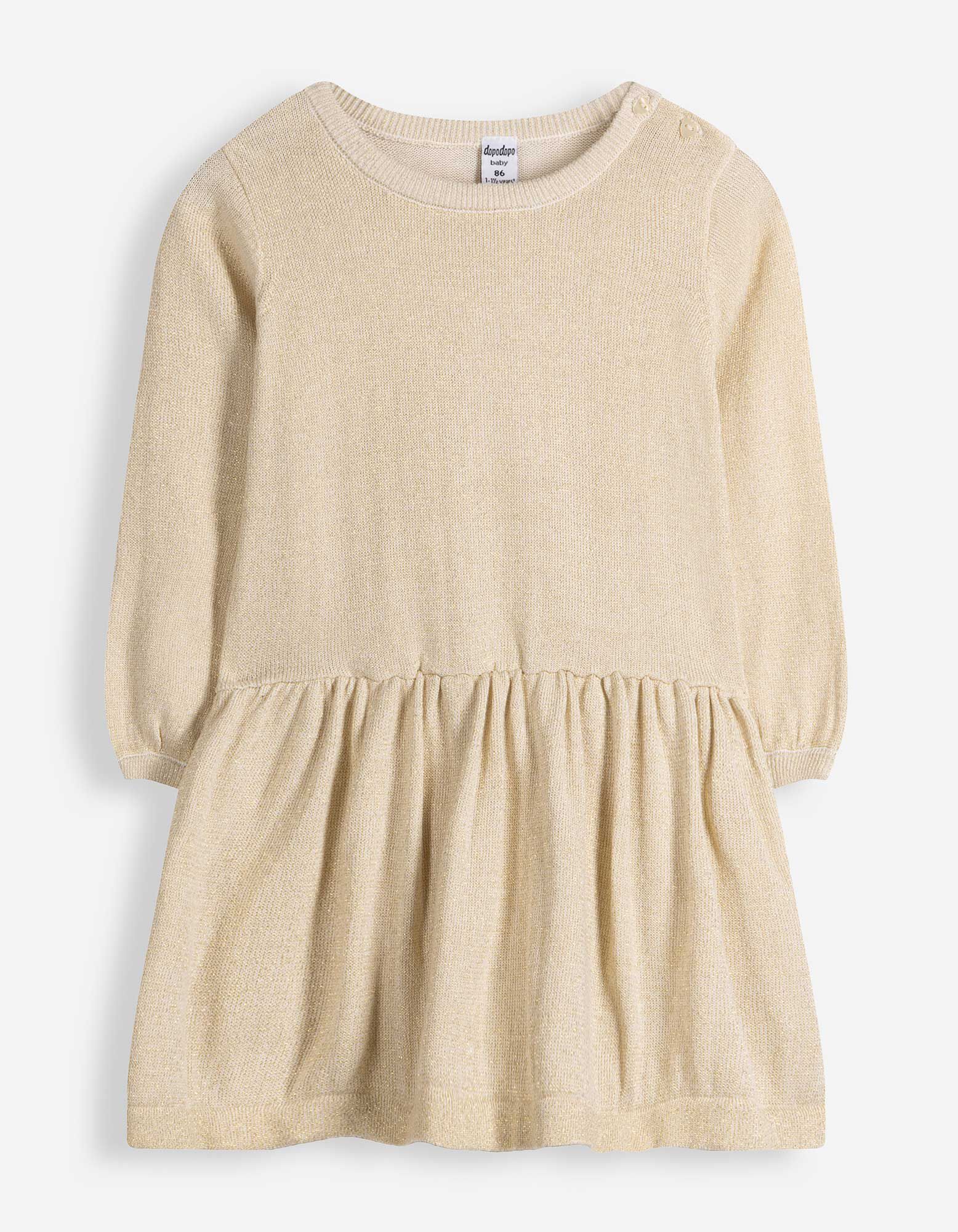 Kleid - Feinstrick - Beige