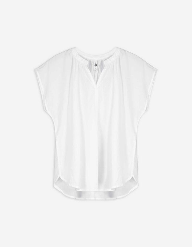 Bluse - V-Ausschnitt - weiß