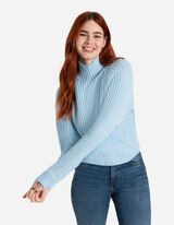 Pulóver - Ejtett vállú - vilagoskek