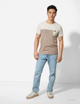 Tričko - N&aacute;prsn&eacute; vrecko - svetlohnedy