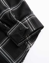 Bluză cu mânecă lungă - Buzunar pentru piept - Negru