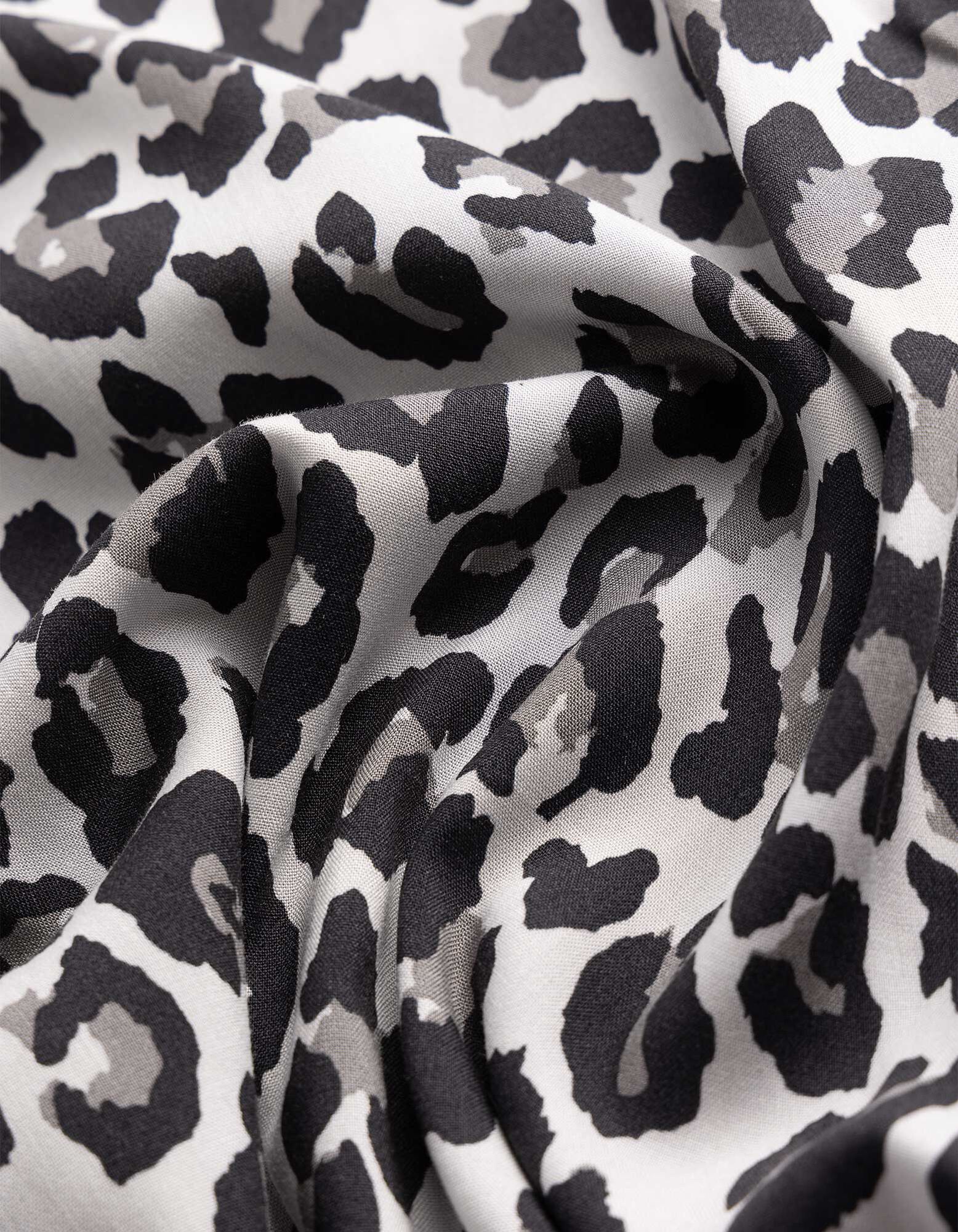 Hose - Leopardenmuster - Grau