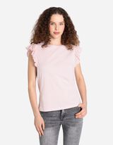 Majica - Rukavi s volanima - ruzicasta