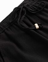 Hose - Leinen-Optik - schwarz