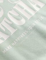 Sweatshirt - R&uuml;ckenprint - gr&uuml;n