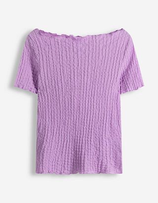 T-shirt - Encolure carmen - Lilas