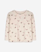 Langarmshirt - Allover-Print - weiß