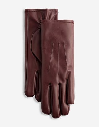 Handschuhe - Kunstleder - Dunkelrot
