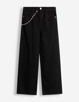 Jeans - Kettingdetail - Zwart