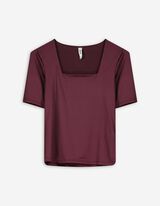 Longtop - einfarbig - dunkellila