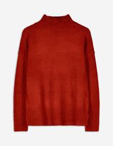 Pulover de tricot - Guler cu guler cocteil - Rosu inchis