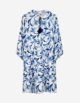 Kleid - Allover-Muster - dunkelblau
