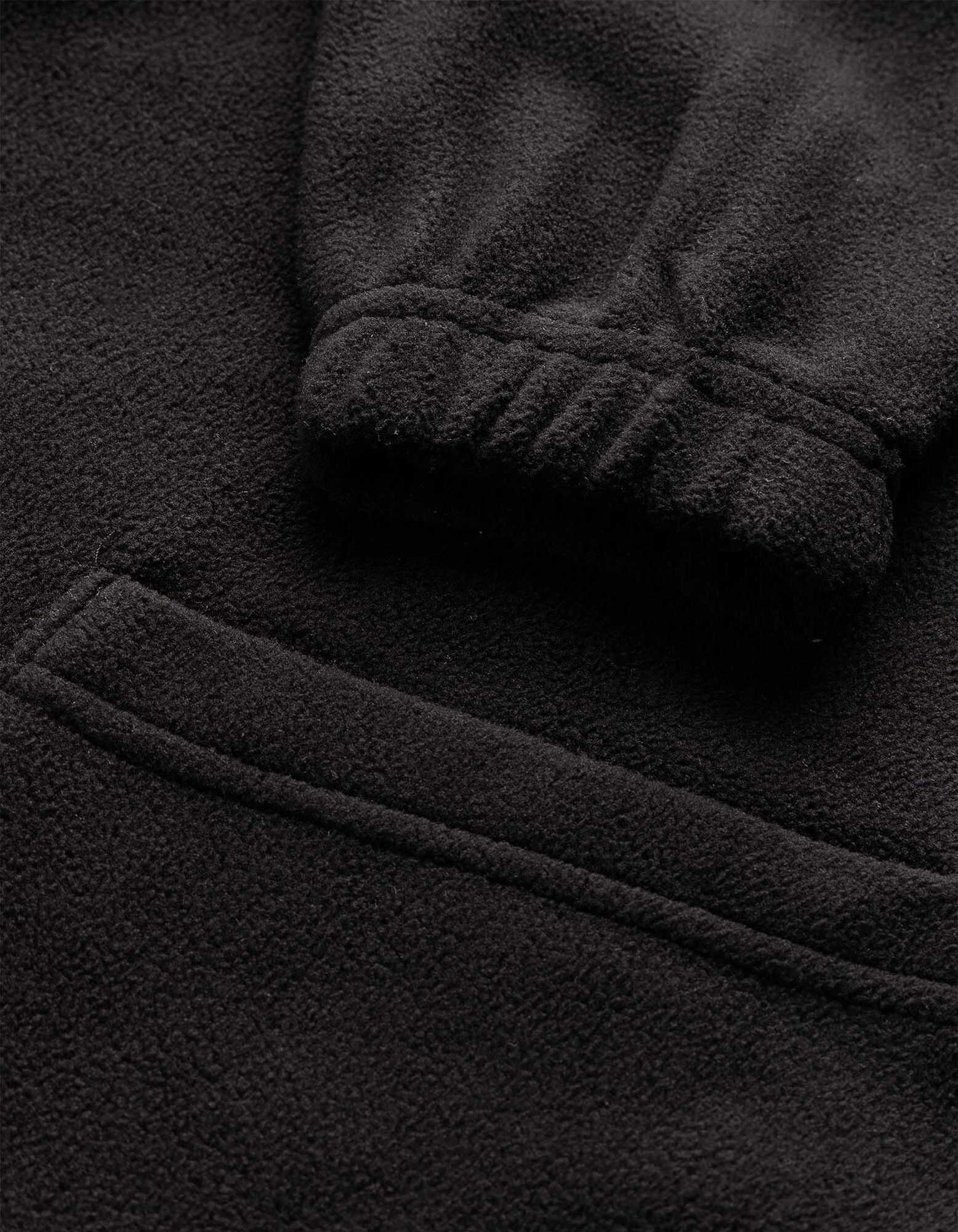 Fleecepullover - Oversized Fit - Schwarz