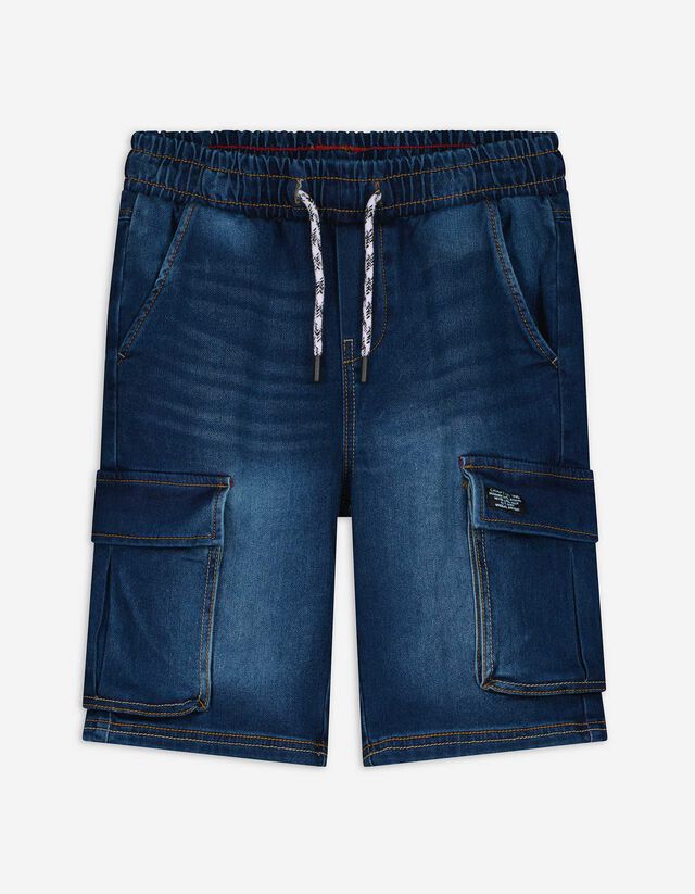 Cargoshort - donkerblauw denim - donkerblauw