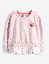 Sweatshirt - Material-Mix - rosa