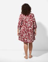 Kleid - Allover-Muster - dunkelrot