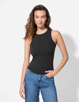 Top - Geribde structuur - lichtgrijs