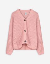 Strickjacke - Chenille - rosa