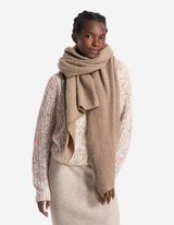 Sjaal - Wol look - lichtbruin