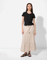 T-shirt - prążkowana faktura - czarny