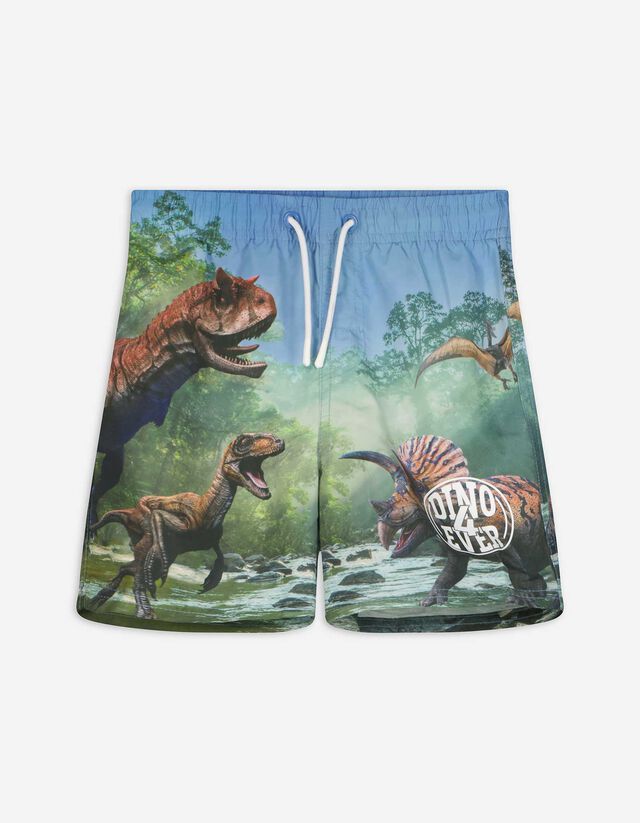 Șort baie - Imprimeu cu dinozauri - Alb