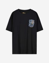 Póló - Hátul nyomtatott minta - fekete