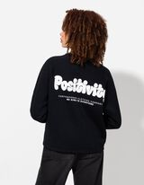 Pulover - Tisk na hrbtni strani - crna