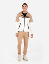 Tepláková bunda - Kapucňa - bezova