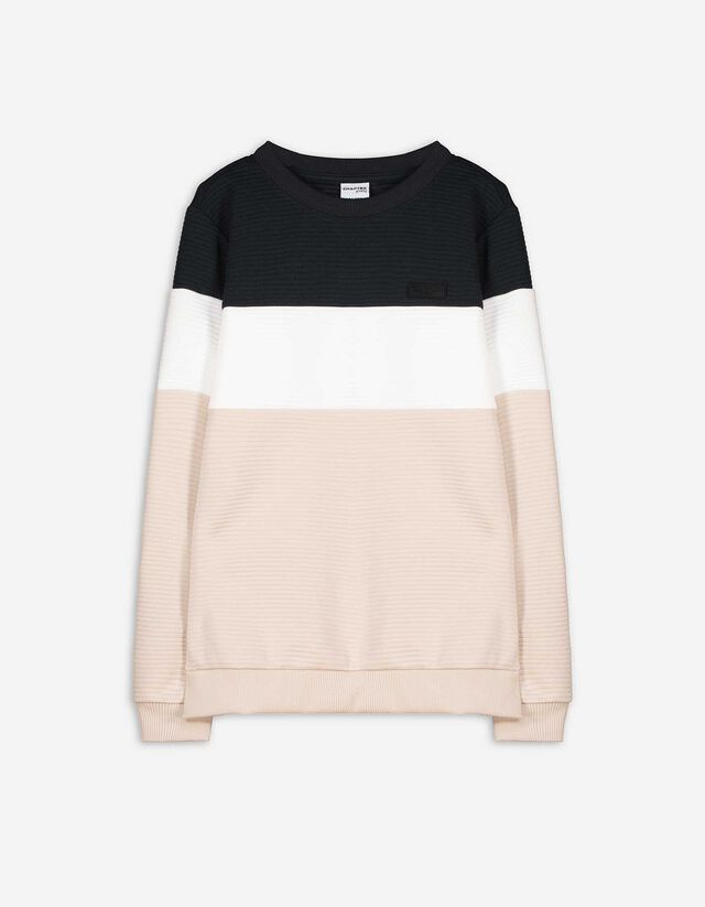 Pullover - Color-Blocking - dunkelgrau