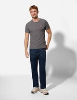 T-Shirt - Knopfleiste - dunkelgrau