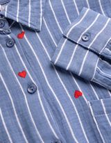 Bluse - Musselin - blau