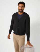 Cardigan - Patte de boutonnage - noir