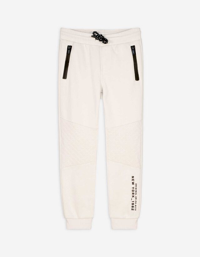 Pantaloni jogging - Imprimeu mesaj - Bej