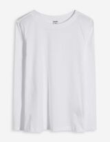 Tričko s dlouhým rukávem - Bavlna - bílá