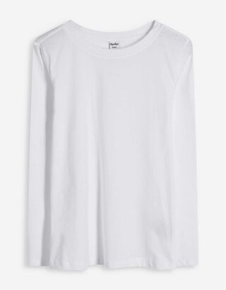 Tričko s dlouhým rukávem - Bavlna - bílá