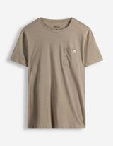 T-Shirt - Brusttasche - hellbraun