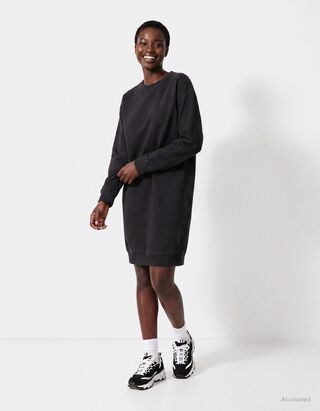 Midikleid - Sweat - Dunkelgrau