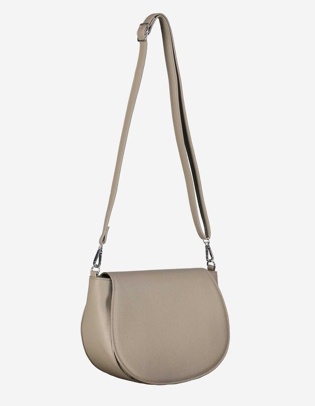 Schoudertas - Bandje met drukknoop - beige