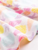 Kleid - Allover-Print - Wei&szlig;