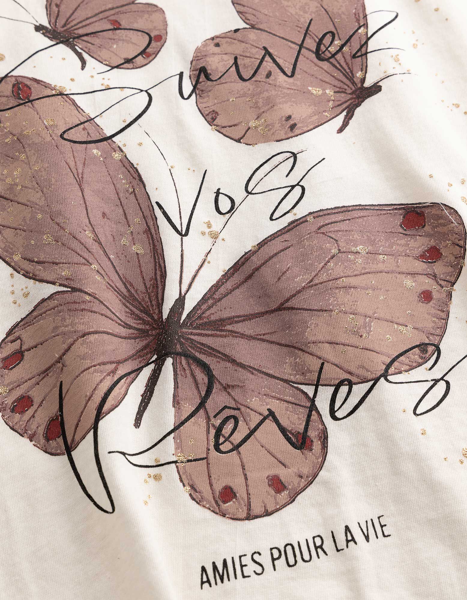 T-Shirt - Glitzerprint - Off-White