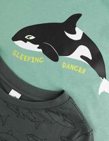 Pigiama completo (maglia + shorts) - Confezione doppia - verde