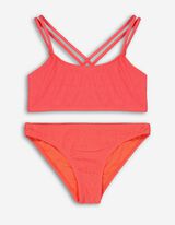 Set top e slip bikini - Coste sottili - rosso chiaro